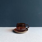 Cast Amber/Sepia cup/saucer