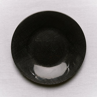 Bord glas zwart 21 cm