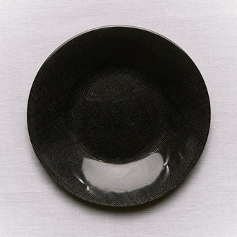 Bord glas zwart 21 cm