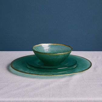 Bord glas groen 21 cm