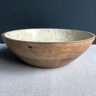 Wooden bowl white 30 cm