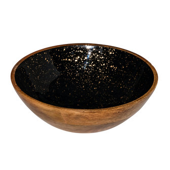 Wooden bowl black 25 cm