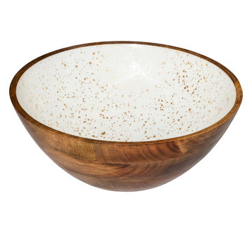 Wooden bowl white 30 cm