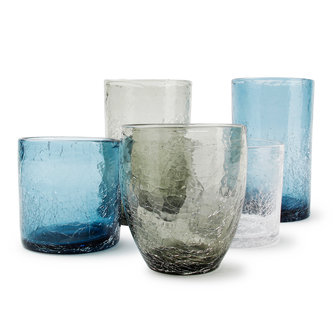 Blue Crackle glass 22 cl