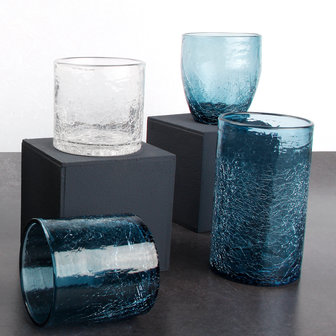 Blue Crackle glass 25 cl