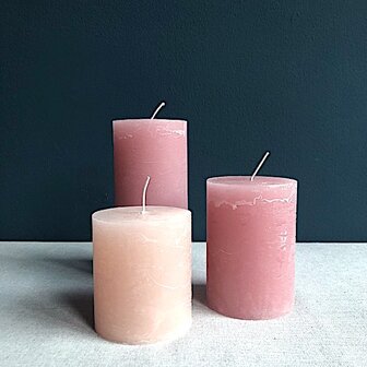 Kaars Branded 10cm roze