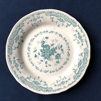 Rose dinner plate turquoise [RENTAL]