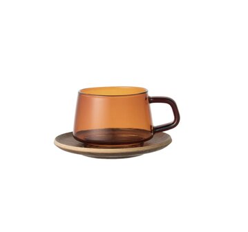 Cast Amber/Sepia cup/saucer