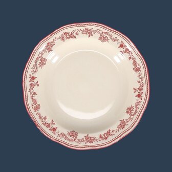 Cyril Burgundy deep plate 23 cm [RENTAL]