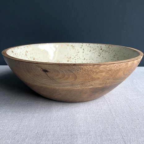 Wooden bowl white 25 cm