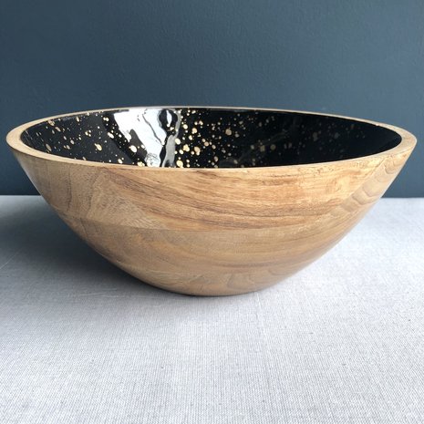Wooden bowl black 25 cm