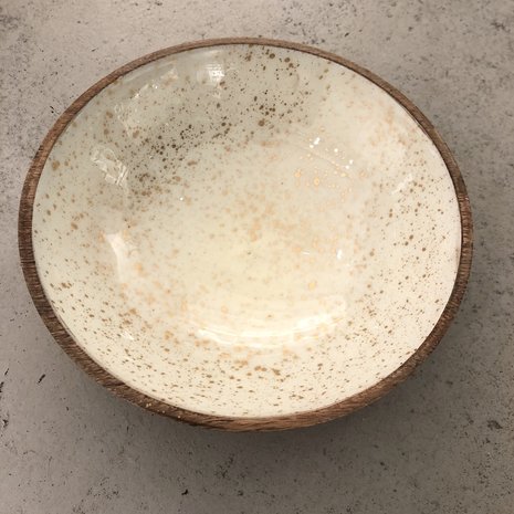 Wooden bowl white 30 cm