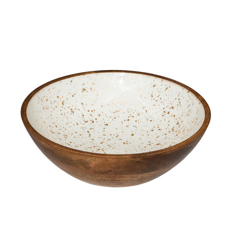 Wooden bowl white 25 cm