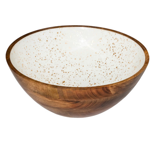 Wooden bowl white 30 cm