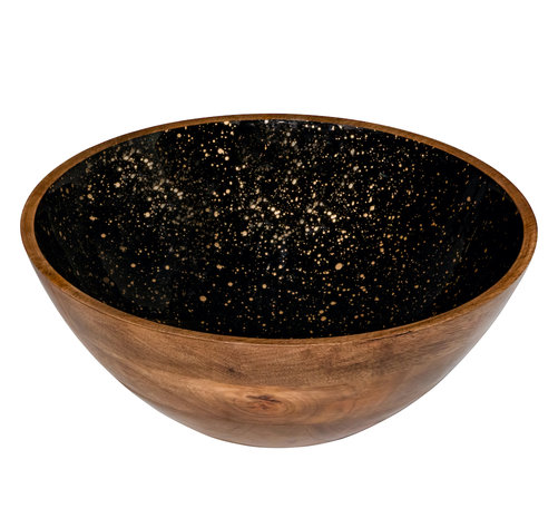 Wooden bowl black 30 cm