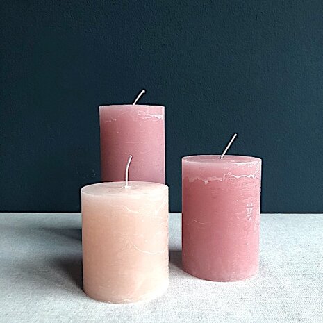 Kaars Branded 10cm roze