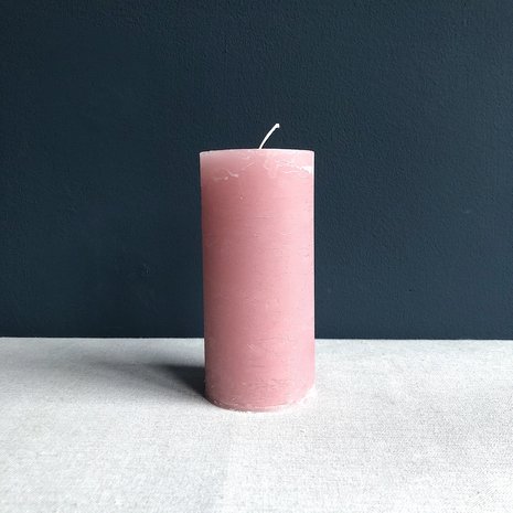 Branded block candle 15 cm pink