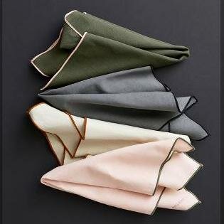 Olive/Pink napkin (2 pc)