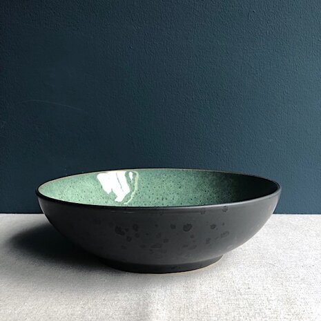 Bitz Black/Green salad bowl 24 cm