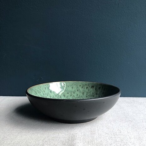 Bitz Black/Green pasta bowl