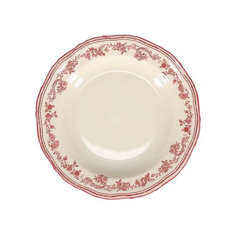 Cyril Burgundy deep plate 23 cm [RENTAL]