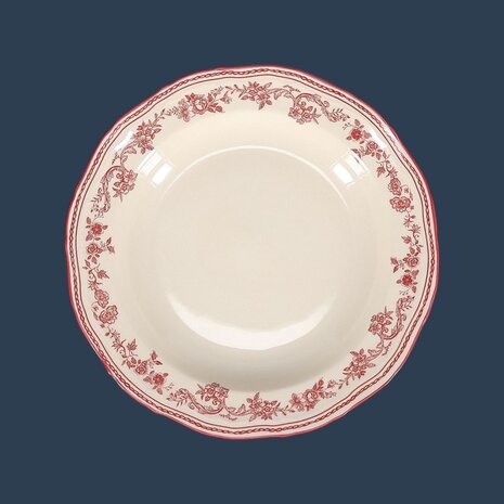 Cyril Burgundy deep plate 23 cm [RENTAL]