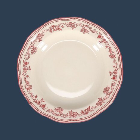 Cyril Burgundy deep plate 23 cm