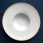 Bord diep KAVW wit/bruin